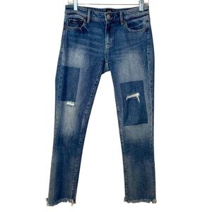 GAP girlfriend distressed raw hem two tone jeans women’s 24 *see measurements